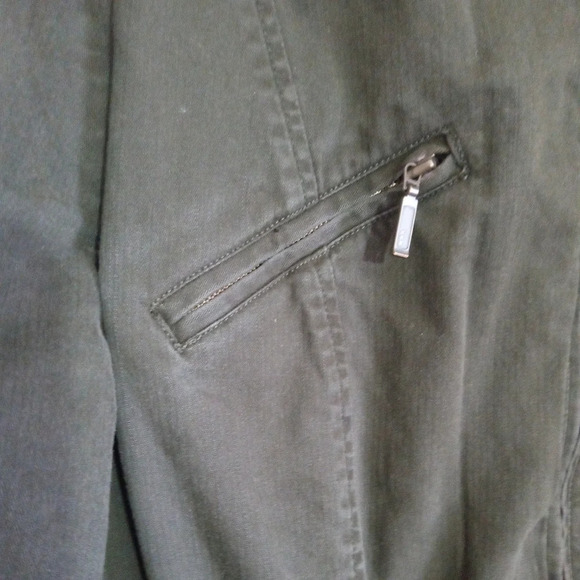 Coldwater Creek army green utility zip up jacket women size 12 - Picture 6 of 12
